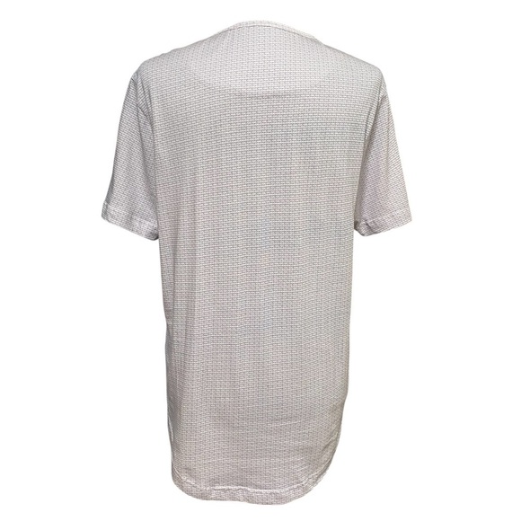 ConStruct Taupe Henley Shirt Size Medium NWT Abstract Print 100% Cotton Casual - Picture 4 of 8